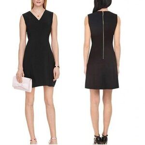 Kate Spade ♠️ Classic LBD Sleeveless V-Neck Crepe Sheath Dress, Black, Size 12